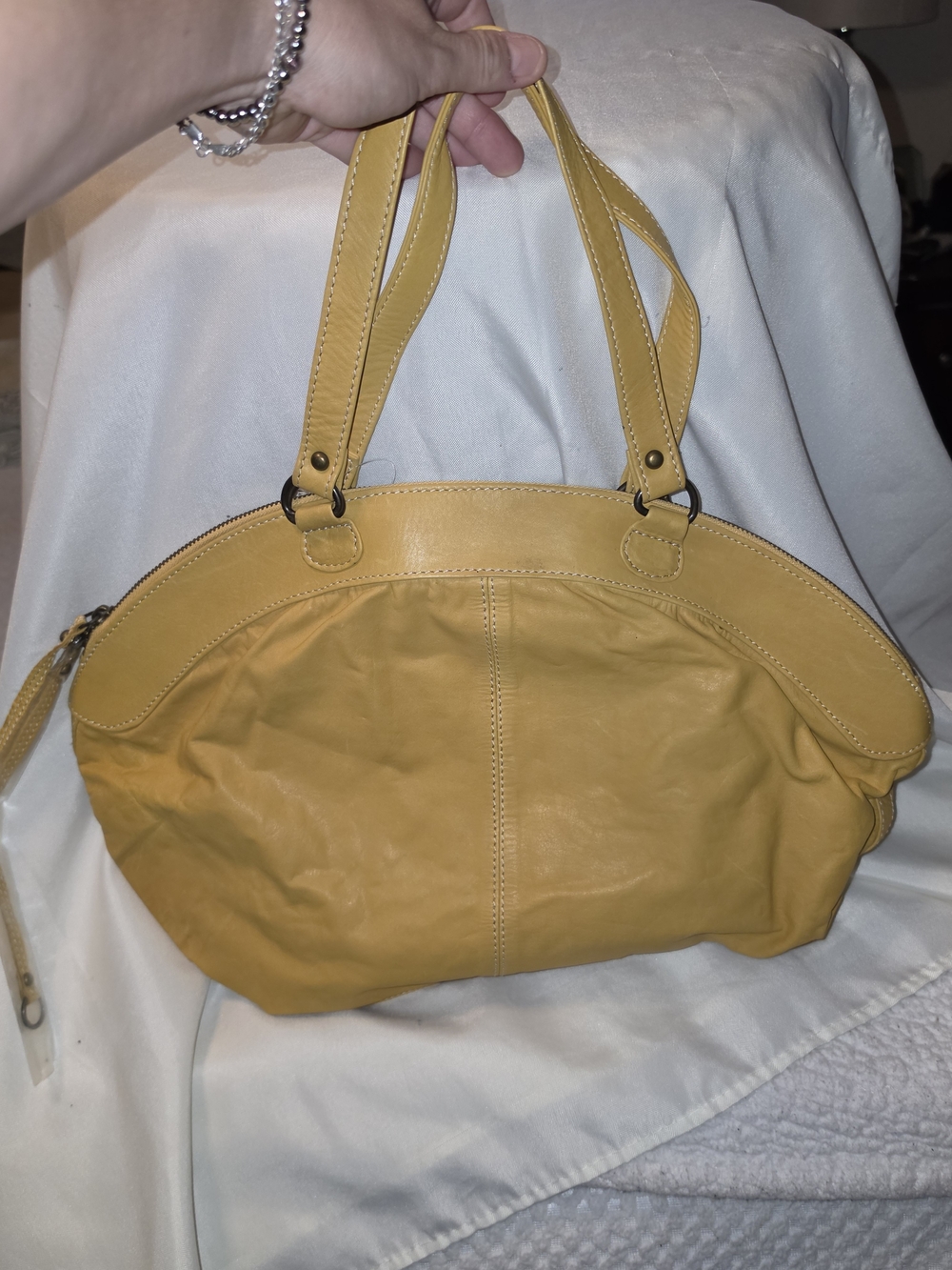 BN latico Yellow Leather Dome Satchel